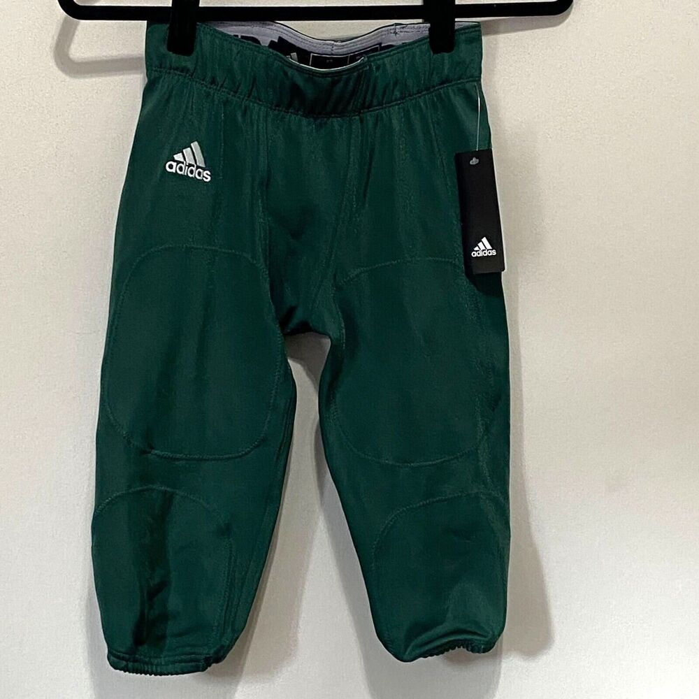 New Adidas Green Football Pants Youth Boys Size X-Large YXL